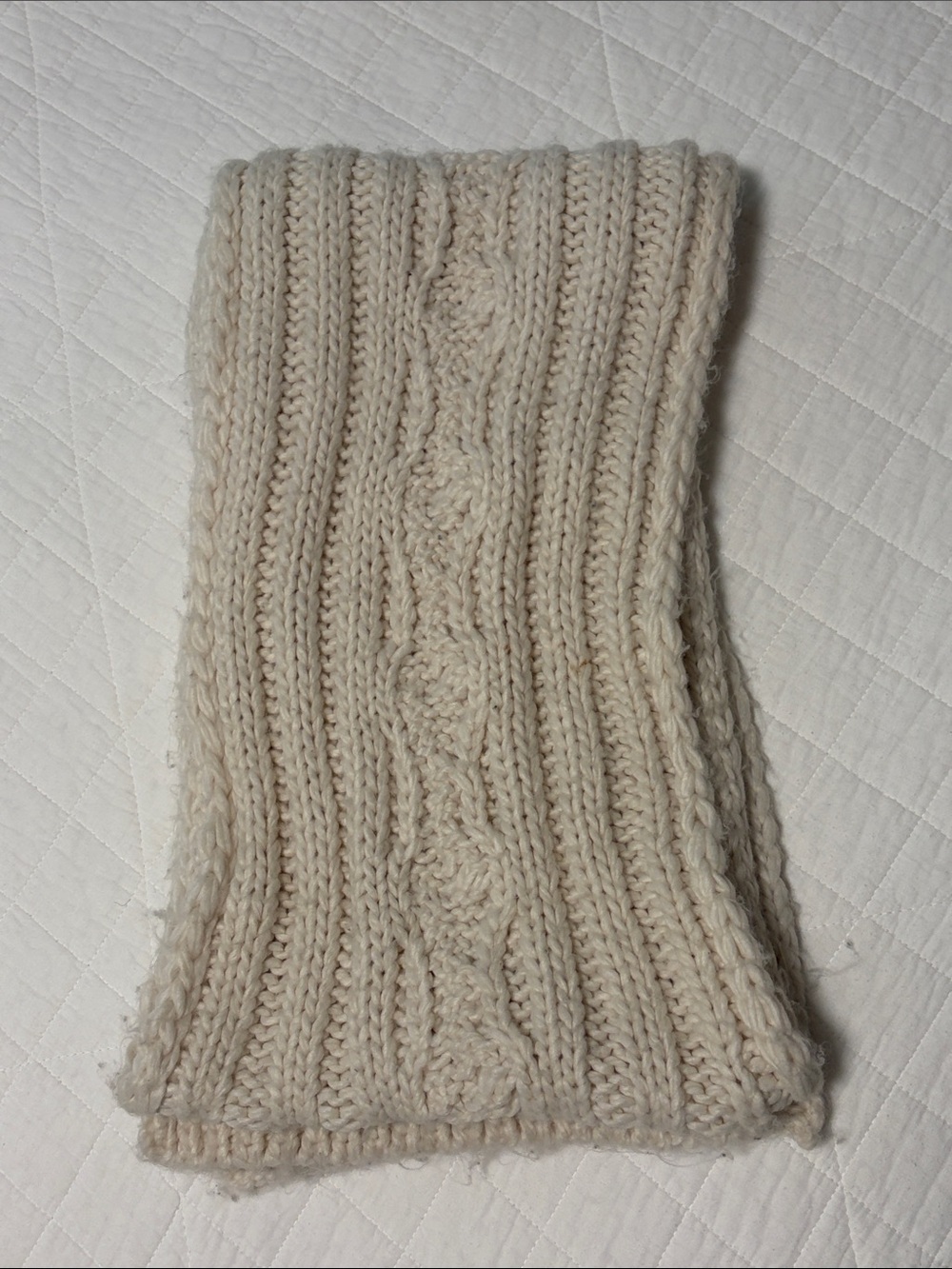 Cream Cable Knit Scarf